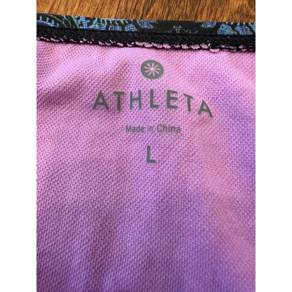 Athleta Tankini Swimsuit Two Piece Set 36 D/DD Large Blue Paisley Halter Mandala - Picture 5 of 16